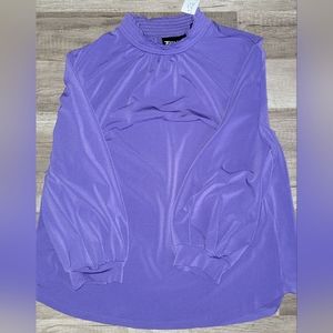 NY&Co Purple Mock Turtleneck Blouse